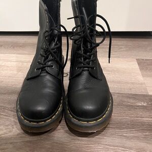 Dr. Martens Black Leather Combat Boots